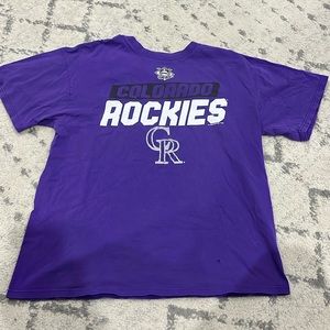 mlb colorado rockies purple tee shirt